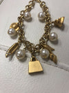 Beautiful Gold Charm Bracelet With Pearls