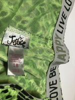 Youth Green Justus Leopard Print Shorts Size 18