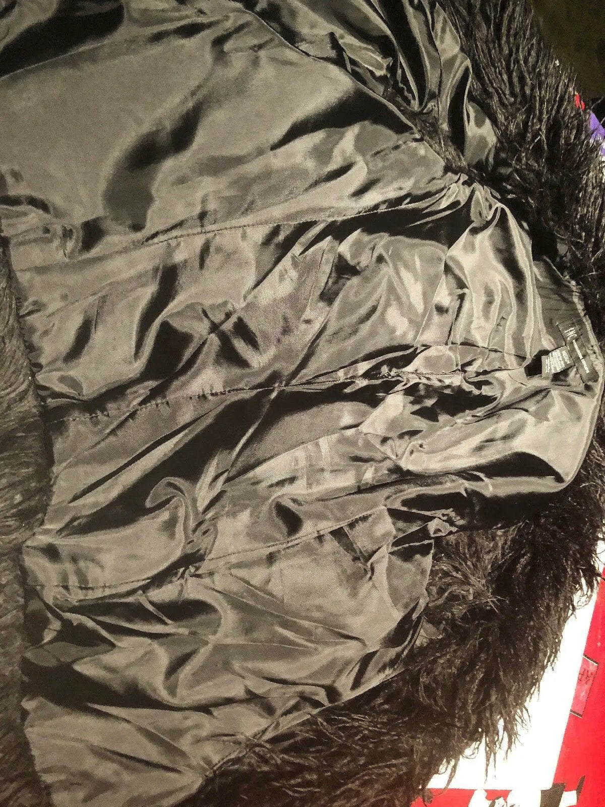 INC International Concepts Black Faux Fur Vest Sz Medium by International Concepts