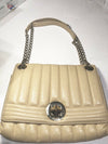 KATE SPADE BEIGE TOTE BAG WITH DOUBLE STRAND CHAIN AND LEATHER HANDLE