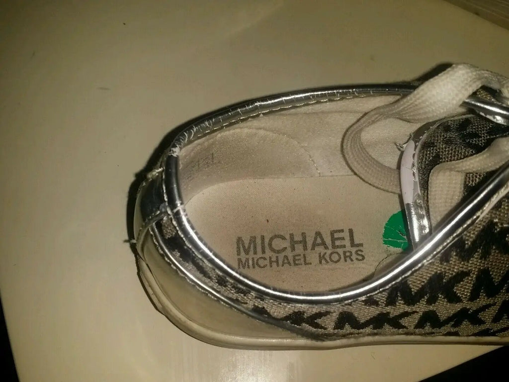Michael Kors Women's Lace Up Signature Monogram Sneakers Shoes Sz 4 by Michael Kors