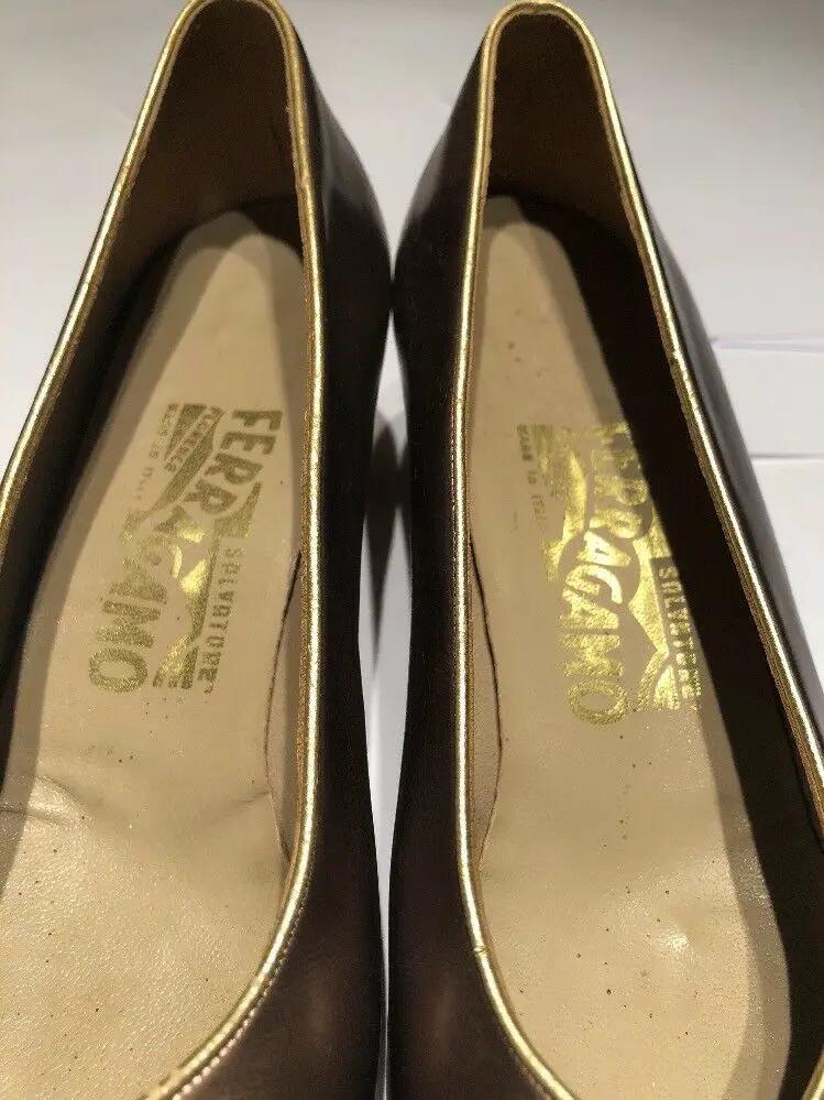 Vintage Salvatore Ferragamo 7.5 AAA Back Pumps by Salvatore Ferragamo