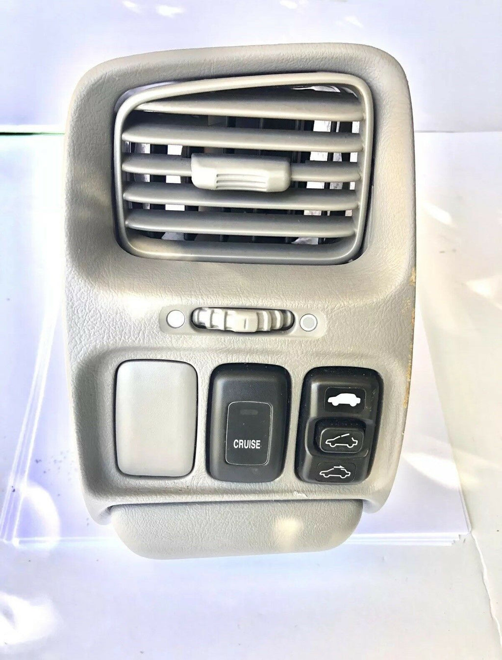 98-02 Honda Accord OEM left driver side dash A/c air vent w/ switches light gray