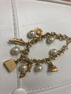 Beautiful Gold Charm Bracelet With Pearls