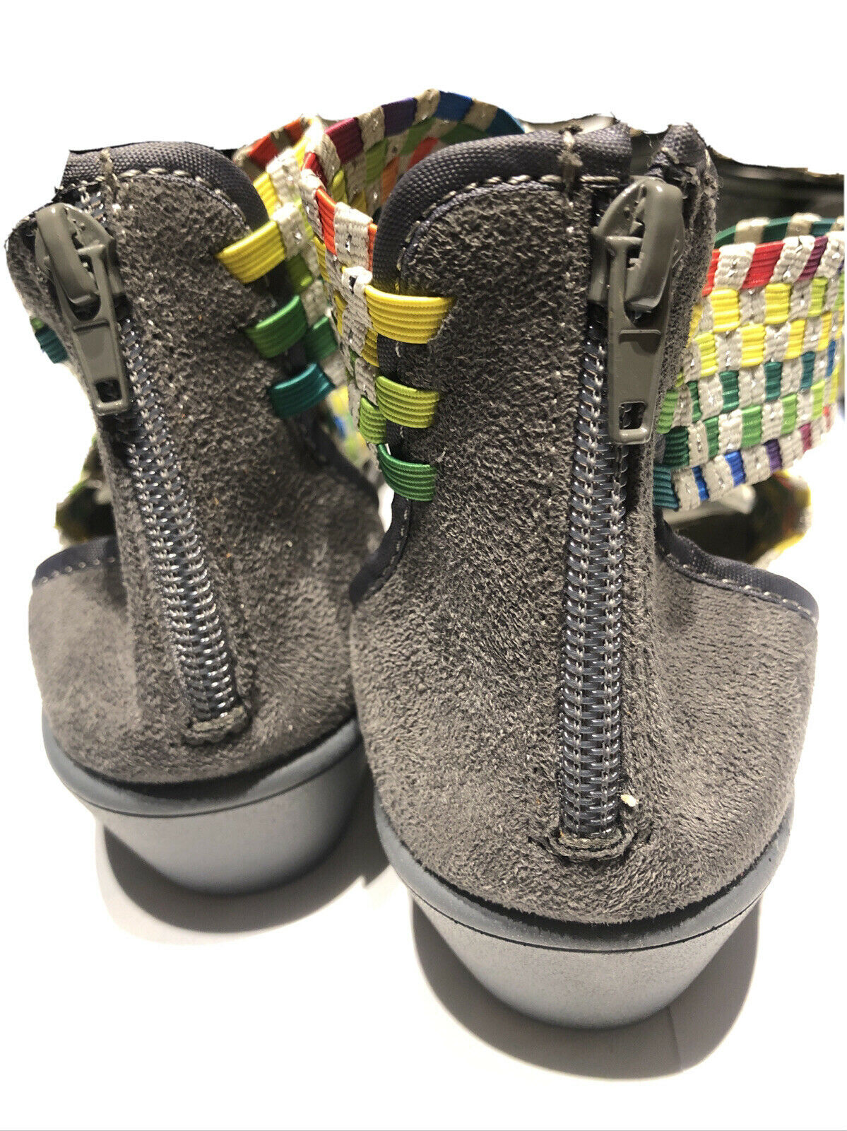 Women's size 6.5 Steven Sandals Woven Multi-color Elastic Peep Toe Wedge pa90
