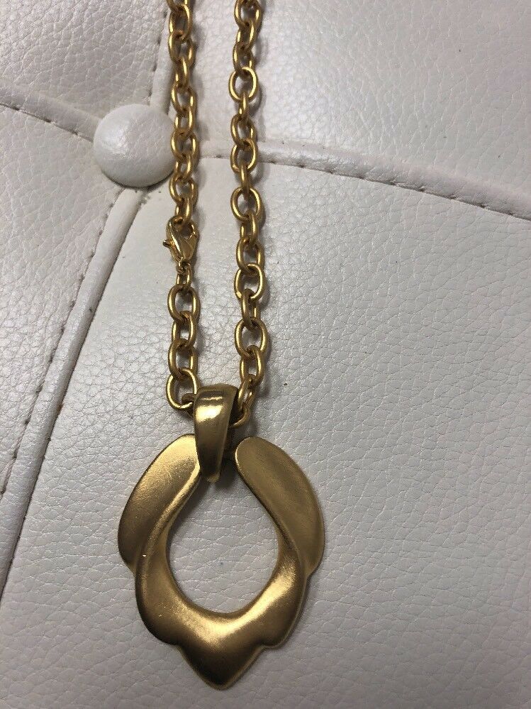 Long Gold Medallion Costume Jewlrey Necklace Express Brand