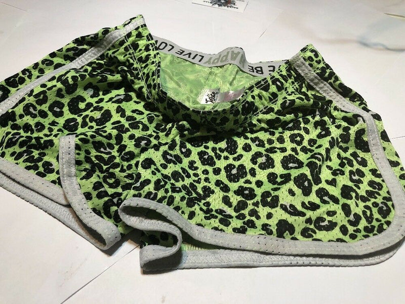 Youth Green Justus Leopard Print Shorts Size 18