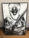Black Messiah Charcoal Print Poster 24/36 by DALEY1DEALS,LLC.