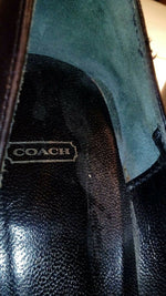 COACH 6B Black Leather Versatile Heels Pumps Italy