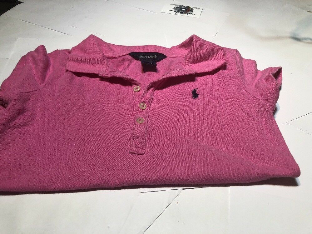 Boys Youth Polo Ralph Lauren Polo Golf Short Sleeve Shirt Pink Large