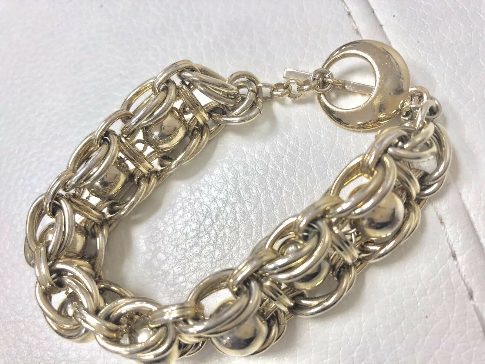Gold Chunky Costume Toggle Bracelet