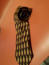 Oscar de la renta mens 100% Silk fabric tie chocolate multi colored design