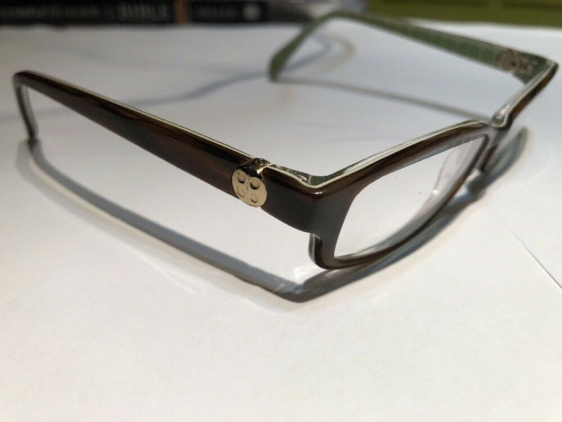 Kate Spade  Brown And Green Rectangular Eyeglass Frames 135mm