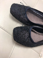 Adrianna Papell Blue Sequin Ballet Flats Womens Size 9.5