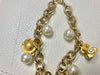 Beautiful Gold Charm Bracelet With Pearls