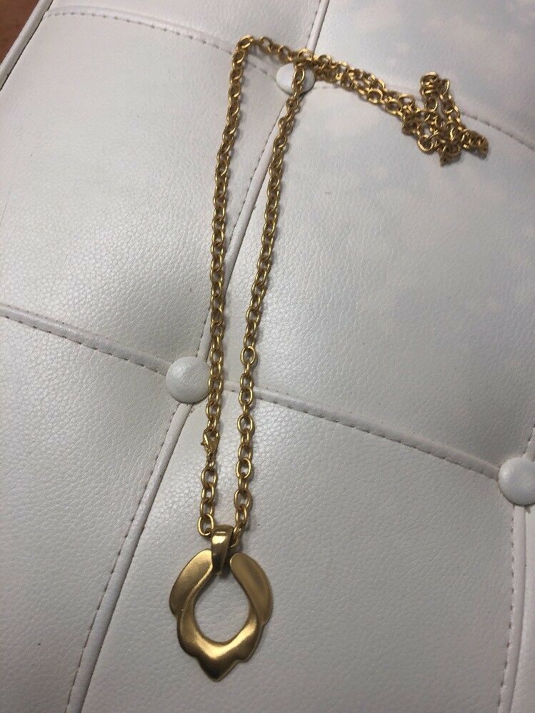 Long Gold Medallion Costume Jewlrey Necklace Express Brand