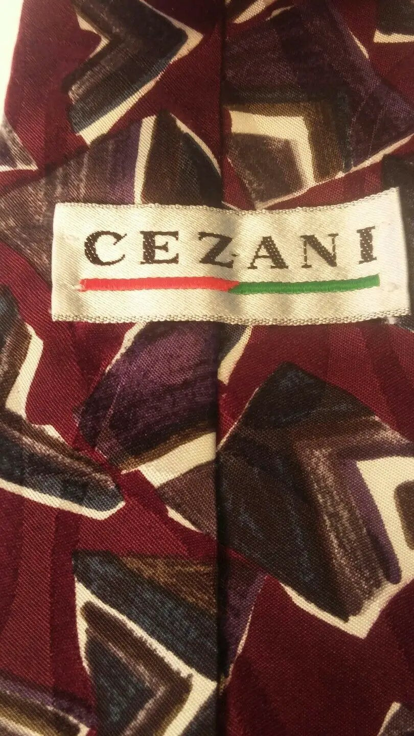 MEN NECK TIES 100% ITALY brown black . flowery. CEZANI. by DALEY1DEALS,LLC.