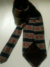 VTG OSCAR DE LA RENTA BLUE BROWN WHITE DIAGONAL STRIPE DESIGN NECK TIE NECKTIE >