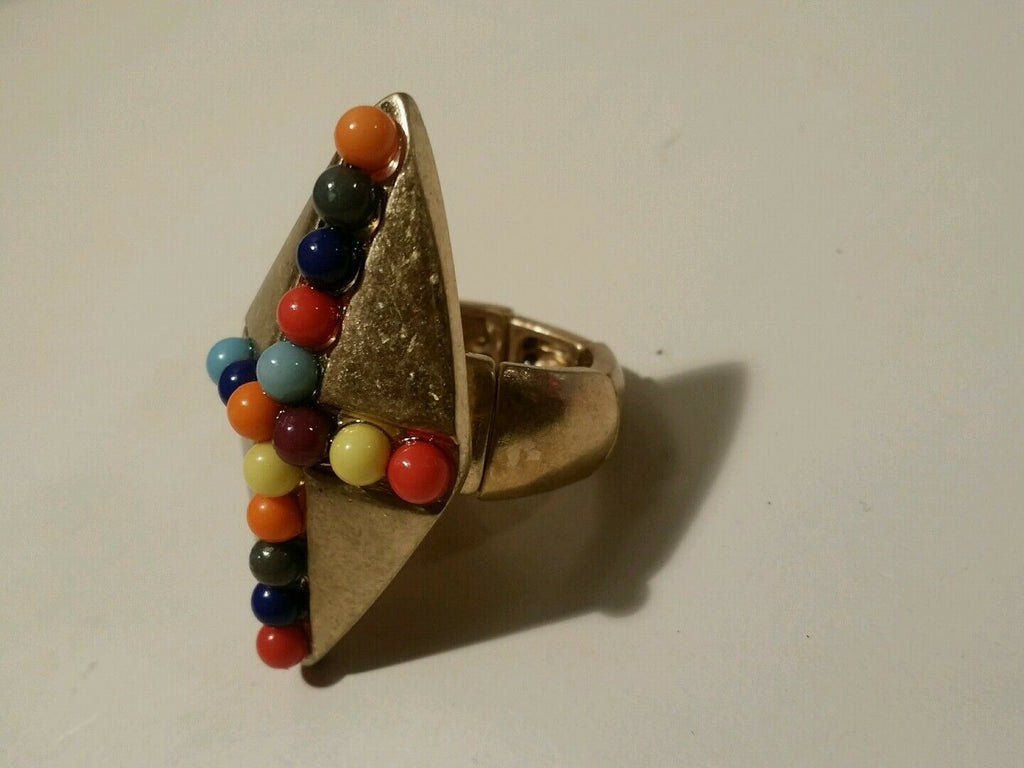 costume jewelry gold tone eccentric ring adjustable size