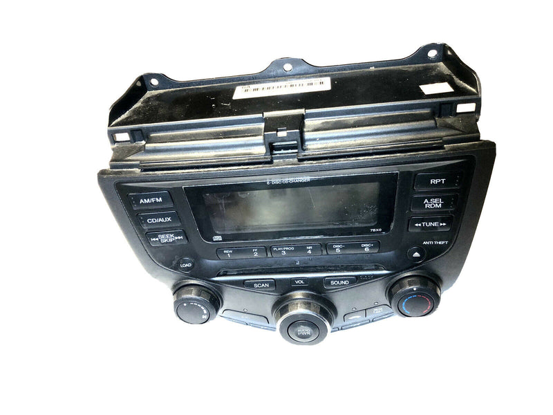 03-07 Honda Accord 6 Disc CD Player Radio w/ Climate AC Heater Control 7Bx0 OEM