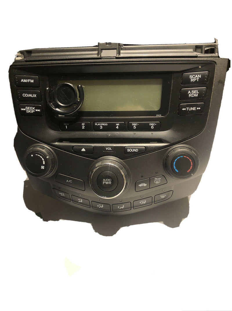 03-07 Honda Accord Radio 6 Disc Cd Face Plate Replacement 7BY0 NSX70