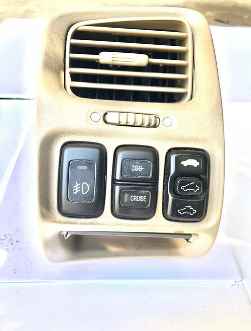 98-02 Honda Accord driver side dash A/c air vent w/ switches light Tan Cruise