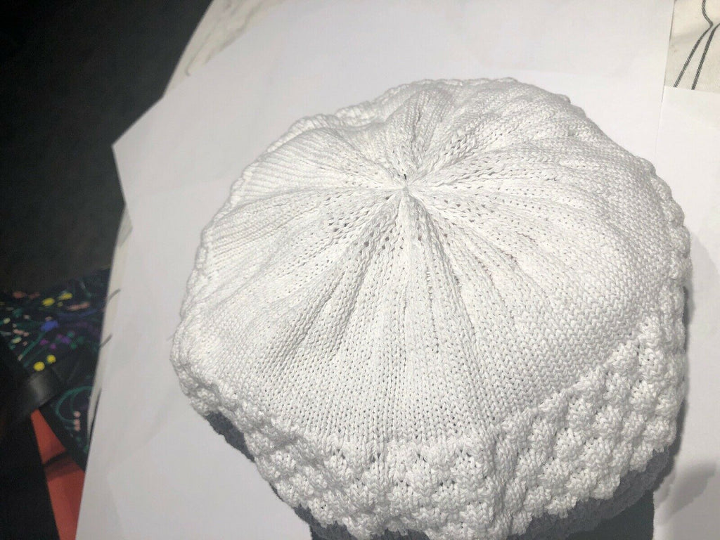 White Gray and Black Rasta Knit Hat