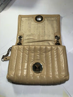 KATE SPADE BEIGE TOTE BAG WITH DOUBLE STRAND CHAIN AND LEATHER HANDLE