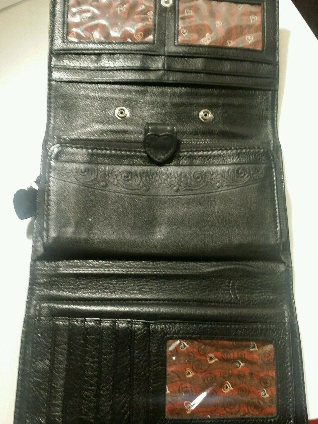 Brighton black and brown croco print clutch size 7.5 /6