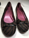 Women's Coach Zebra Fur Poppy Flat Size 7