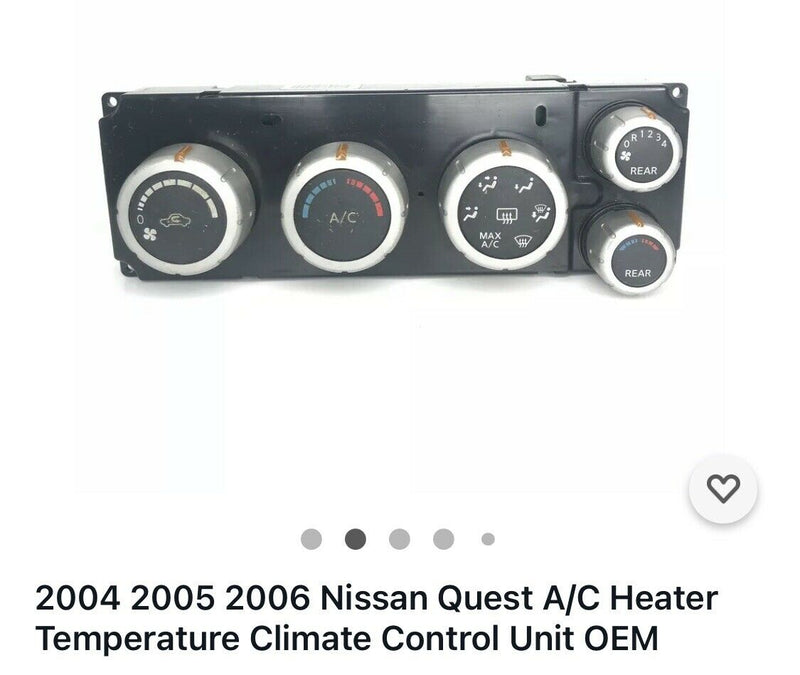 2004 2005 2006 Nissan Quest A/C Heater Temperature Climate Control Unit OEM