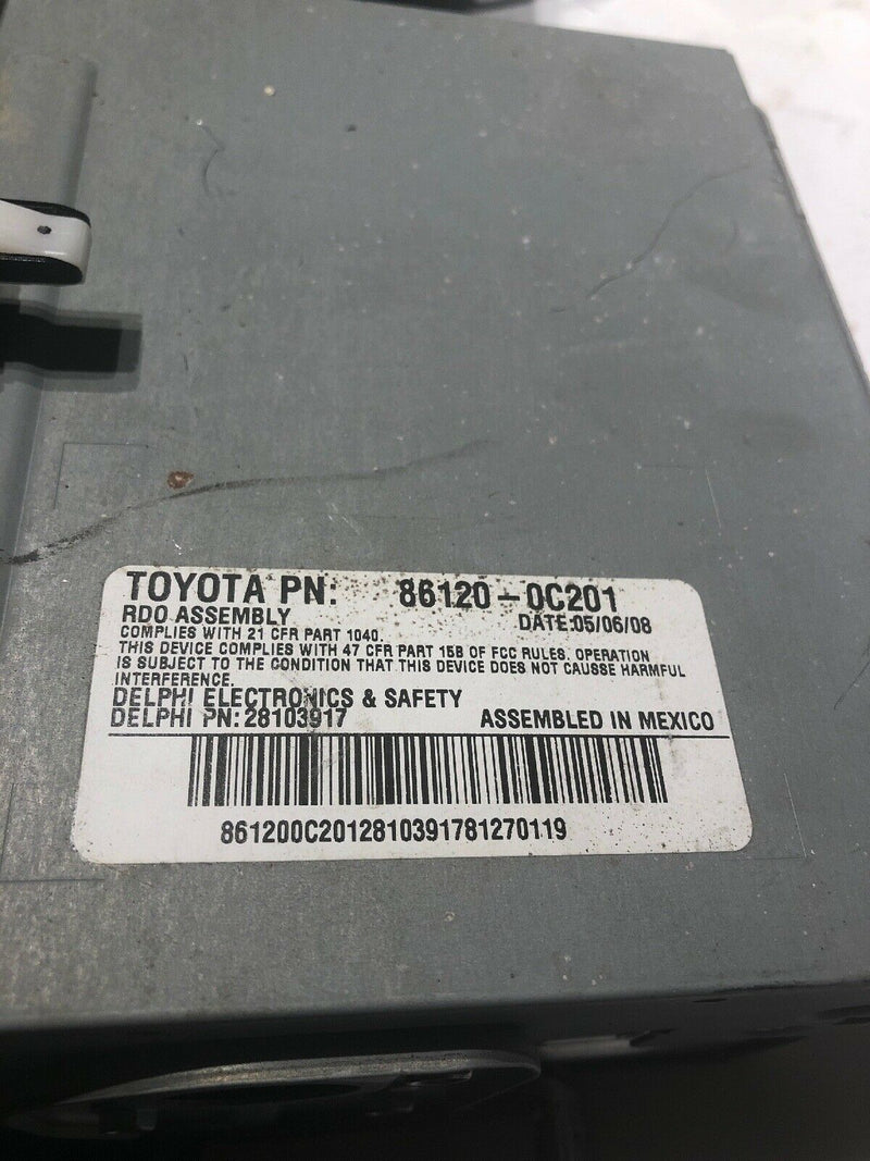 2008-2012 RADIO TOYOTA Sequoia Tundra 86120-0C320  A51896