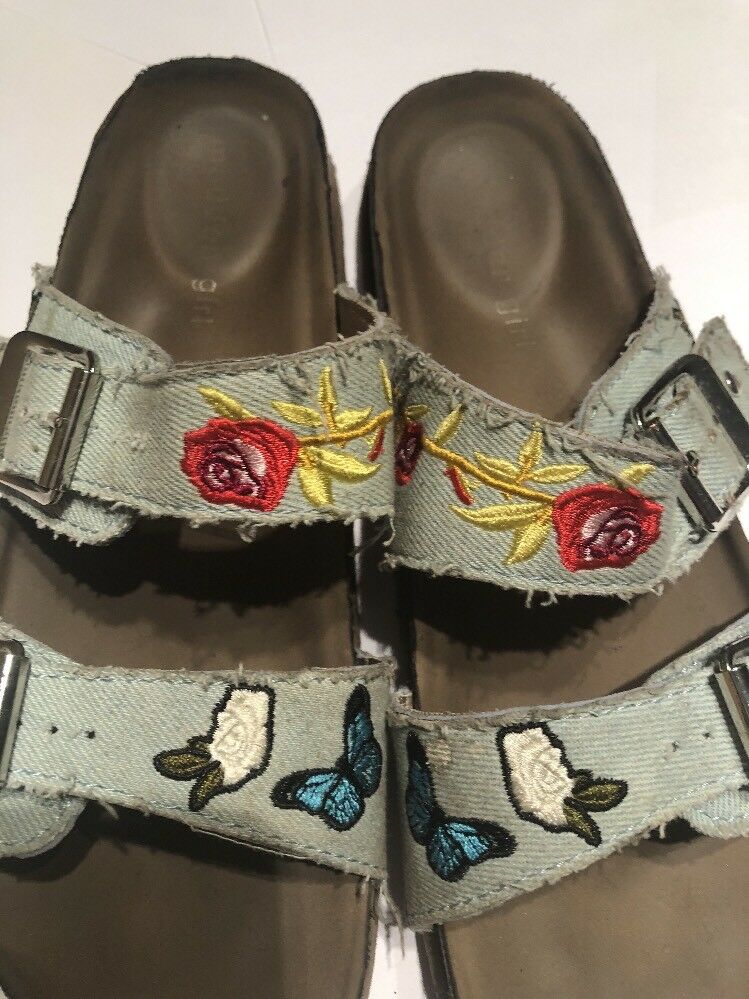 Madden Girl Brando Women US 6 Floral Jean Slides Sandal Pre Owned