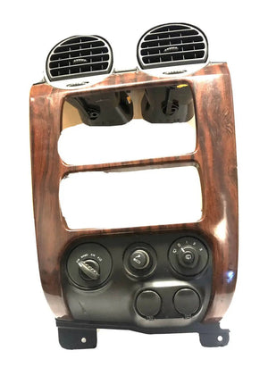 2002-2009 GMC Envoy 4x4 Dash Bezel Surround Trim Ebony Woodgrain Radio Climate