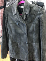 Emporio Armani Womens Gray Blue Stripe Double Breasted Blazer Sz 42