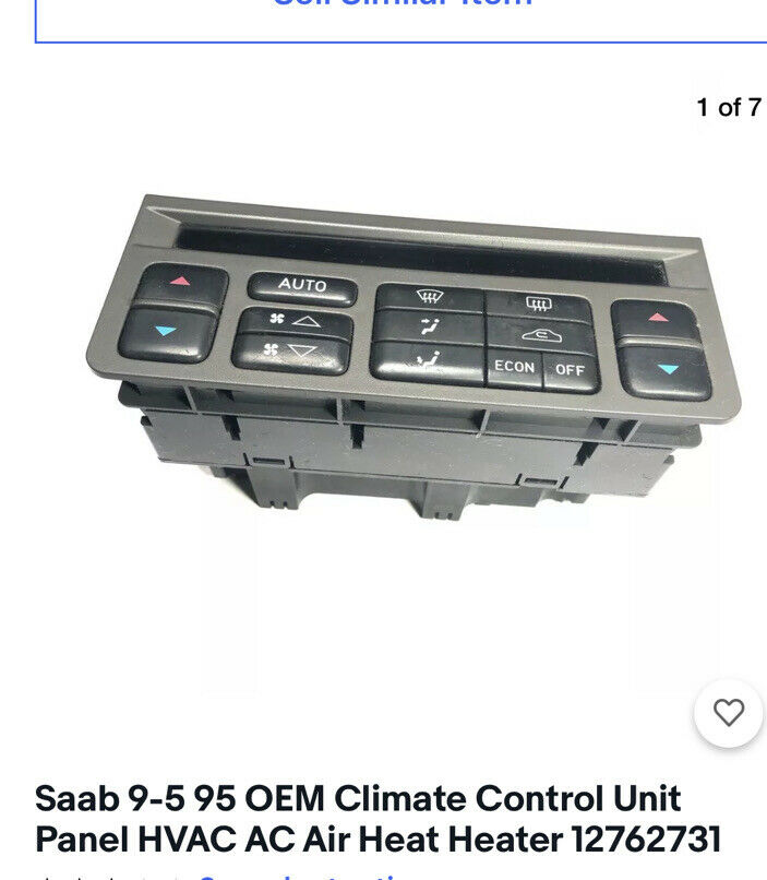 1999 99 Saab 9-5 95 48-68-501 Climate Control Panel Temperature Unit A/C Heater-