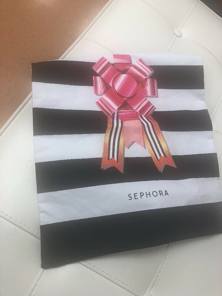 NEW Sephora Black White Striped Canvas Tote Bag Purse Shopper 2017