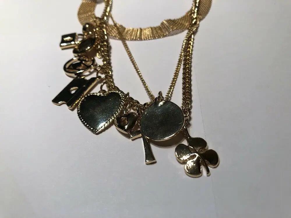 Express Gold Charm Multi Layered Charm Necklace by Express