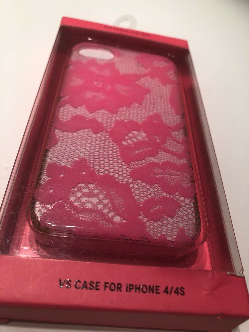 1 Victoria's Secret BLACK FLORAL LACE iPhone 5 5s Phone Hard Case Pink LOGO