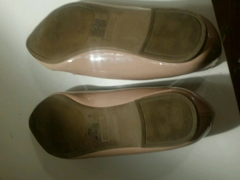 Forever 21 Cream & Black Patent Leather Bow Ballet Flats 8 sexy and comfortable.