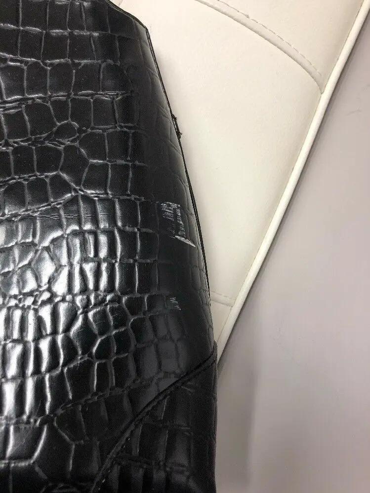 Croco Print Double G Black Handbag by Unbranded