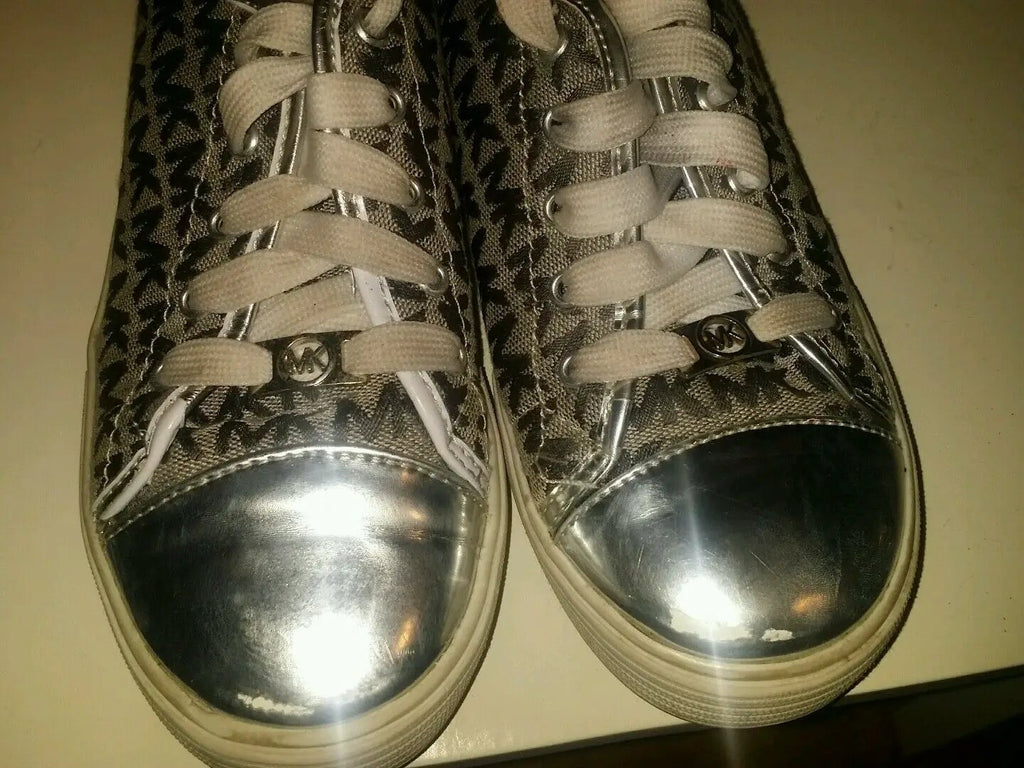Michael Kors Women's Lace Up Signature Monogram Sneakers Shoes Sz 4 by Michael Kors