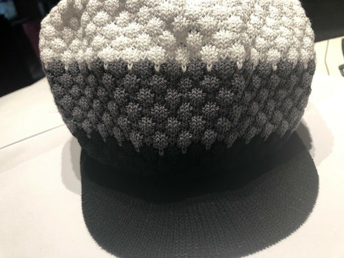 White Gray and Black Rasta Knit Hat