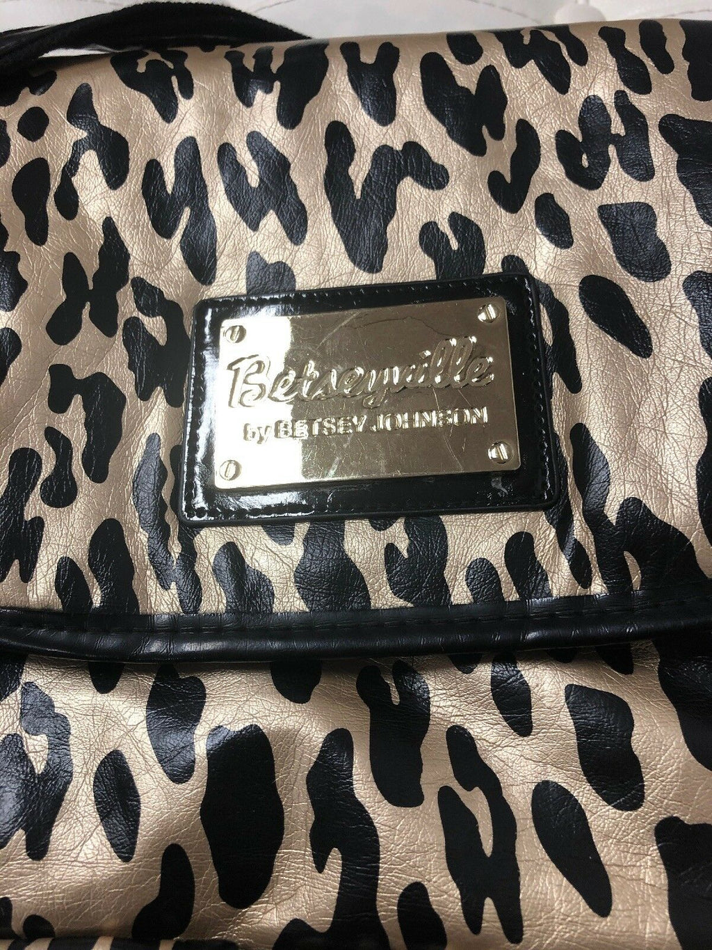 Betseville Leapird Print Crossbody Overnight Bag