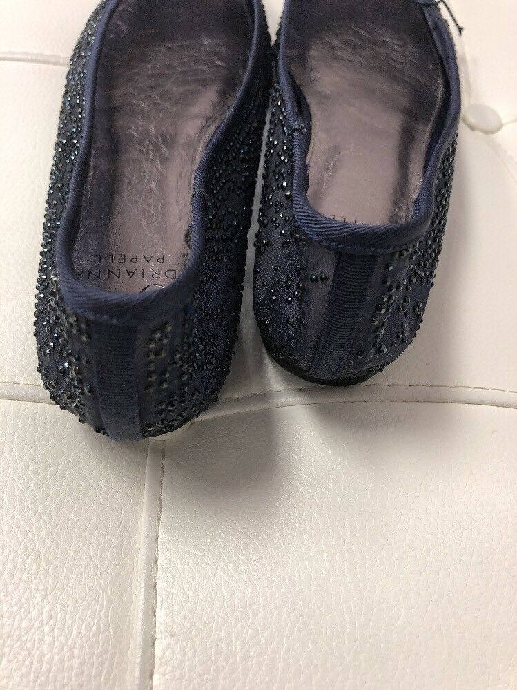 Adrianna Papell Blue Sequin Ballet Flats Womens Size 9.5
