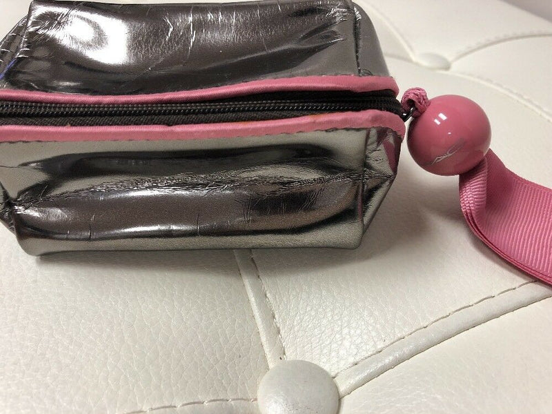 MAC Cosmetics LIL' SQUARE BOX SILVER MAKEUP BAG new never used VERY RARE!