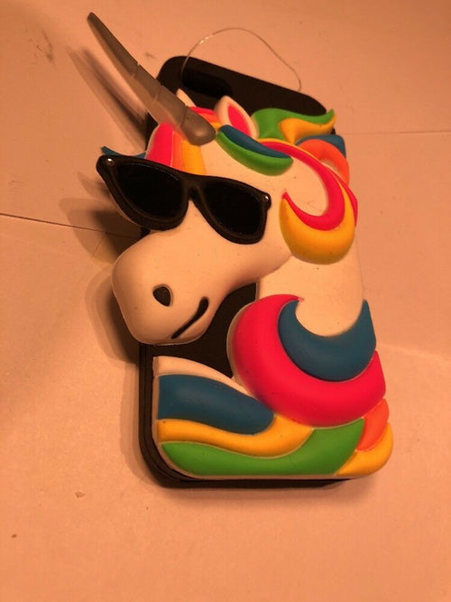 Unicorn With Glasses Silicone Iphone 5 Phone Case