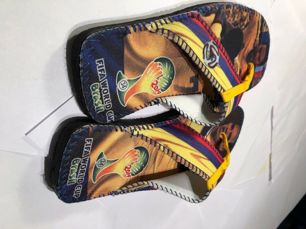 NEW USA Flag FIFA World Cup Brasil Adult Beach Flip Flops Sandals Kids Size 34