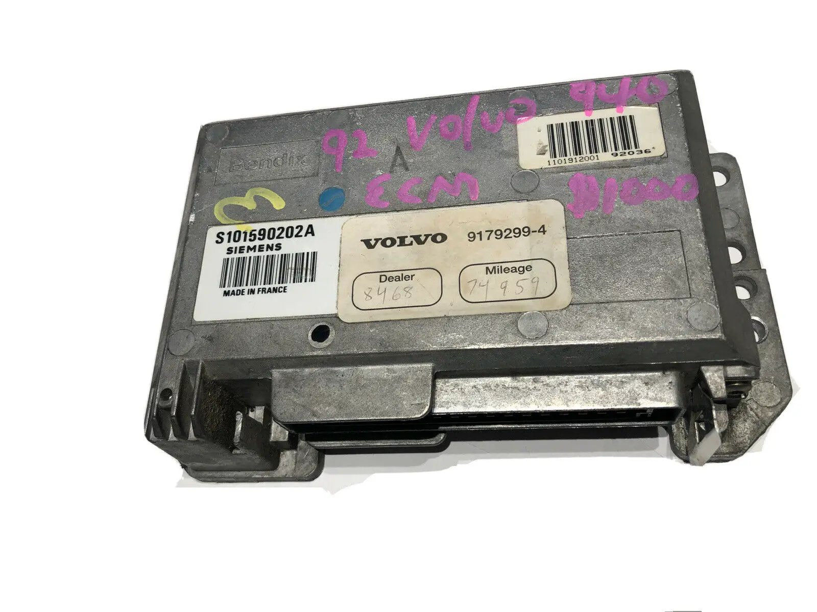 91 92 93 VOLVO 940 CHASSIS ECM ABS LH DASH by VOLVO