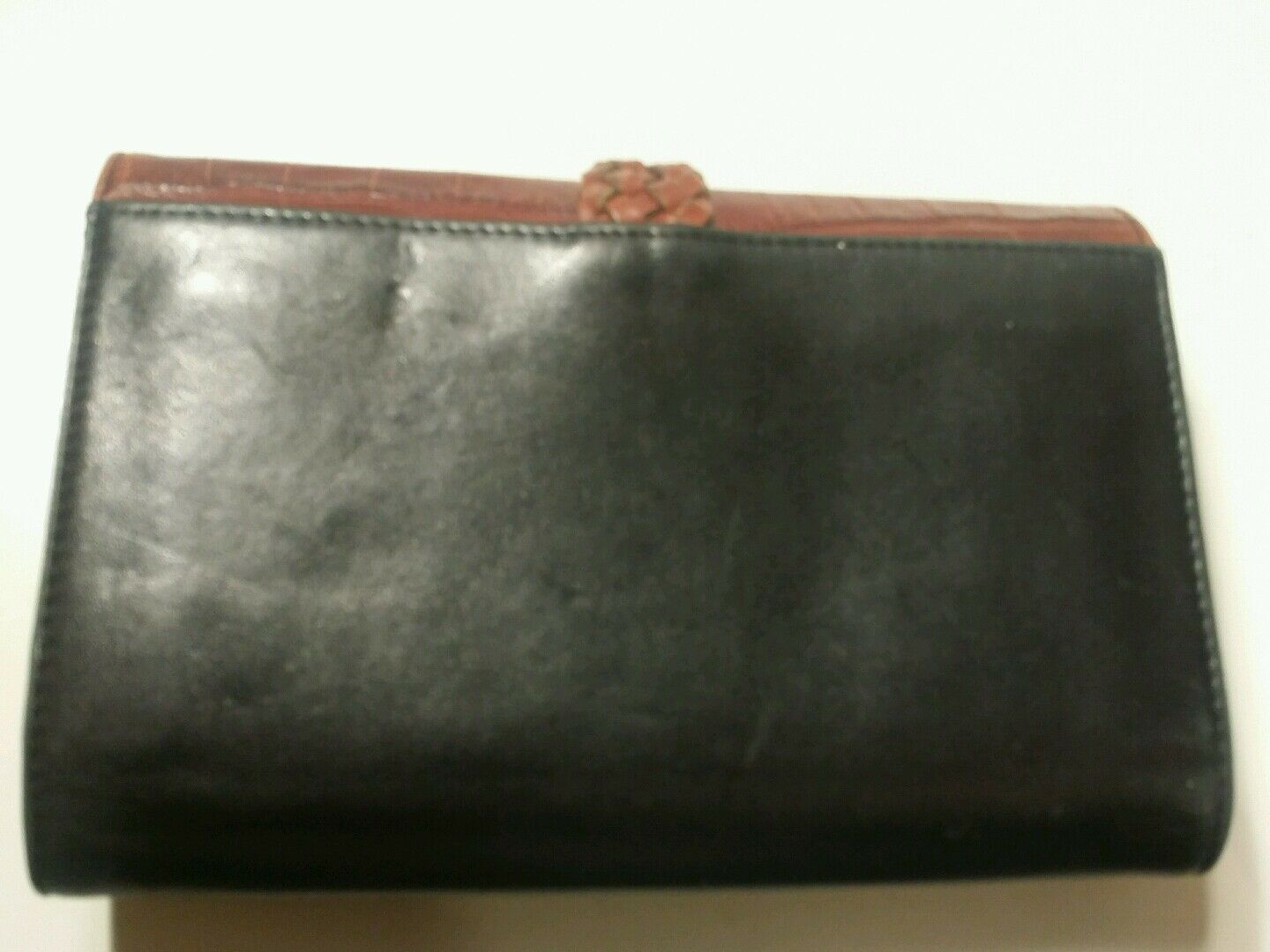 Brighton black and brown croco print clutch size 7.5 /6